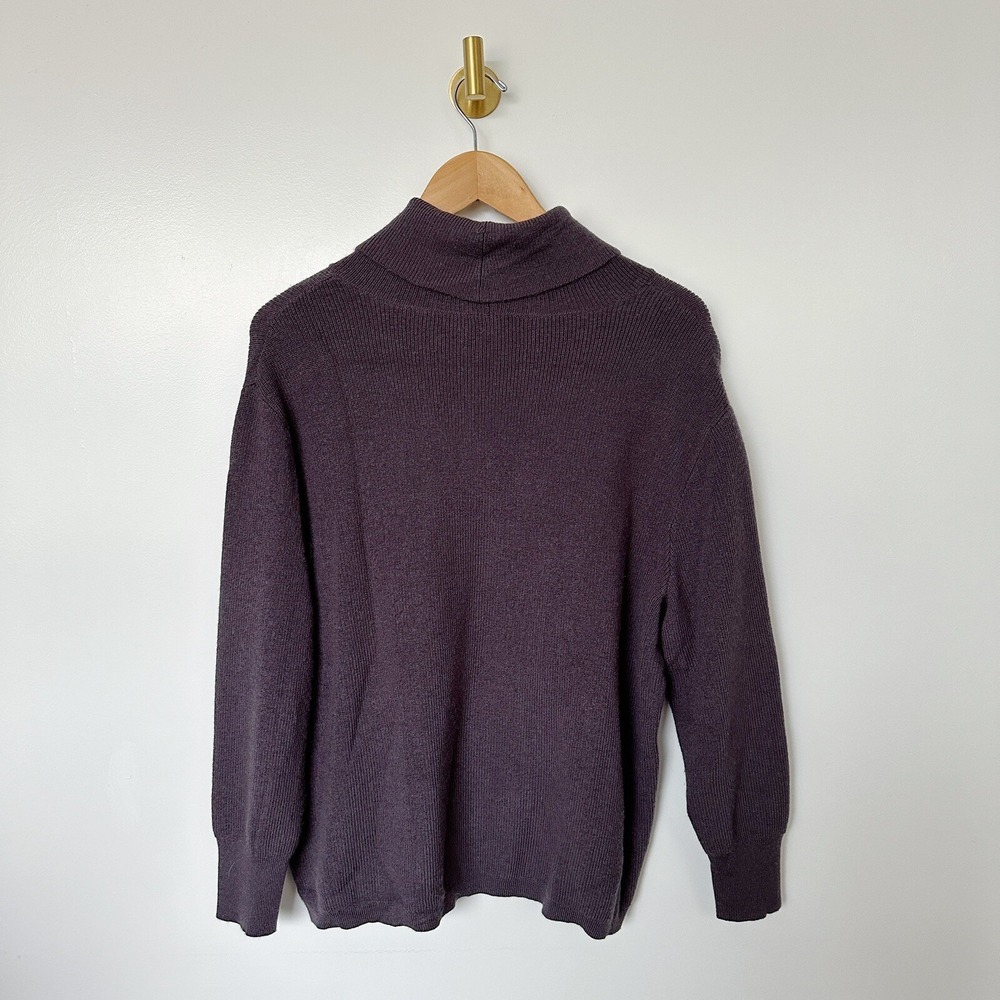 Reiss Plum Brown Corin 100% Wool Funnel Neck Sweater Women's Size Medium - Picture 3 of 7